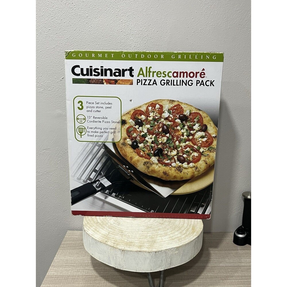 Cuisinart Alfrescamore Pizza Grilling Pack CPS-445 3 Piece Set 13" Stone NEW